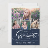 Carte Moderne Élégante Calligraphie Graduation Invitatio (Devant)