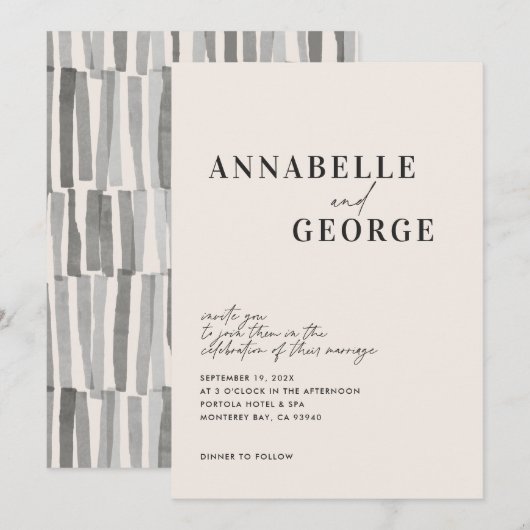 Carte Moderne élégante typographie minimale noir et blan (Devant / Derrière)