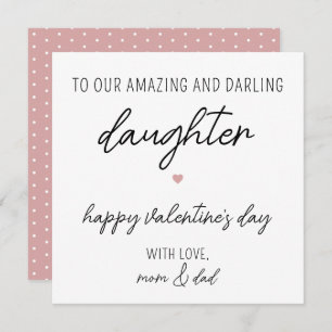 Carte moderne et jolie Saint Valentin pour fille