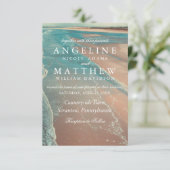 Carte moderne Fade Tropical Beach Sea Mariage Card (Debout devant)