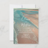 Carte moderne Fade Tropical Beach Sea Mariage Card (Devant)