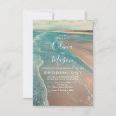Carte moderne Fade Tropical Beach Sea Mariage Card (Devant)