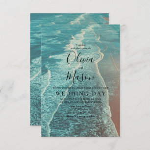 Carte moderne Fade Tropical Beach Sea Mariage Card