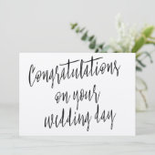 Carte Moderne "Félicitations pour votre jour de mariage" (Debout devant)