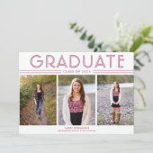 Carte Moderne Fille Lycée Graduation 3 Photo (Debout devant)