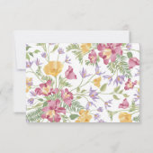 Carte Moderne Fleur sauvage Mariage Détails de l'invité (Dos)