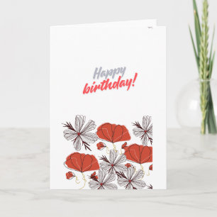 Carte Moderne Fleurie de Bon Anniversaire - Coquel