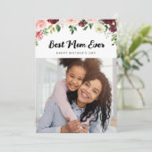 carte moderne fleurie joyeuse mère (Debout devant)