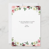 carte moderne fleurie joyeuse mère (Dos)
