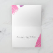 Carte Moderne floral chic heureux anniversaire photo dou (Intérieur)
