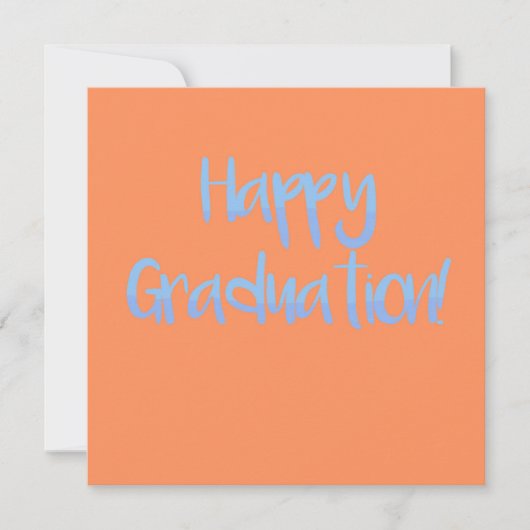 Carte Moderne Fresh Orange et Bleu "Happy Graduation" (Devant)