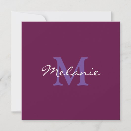 Carte moderne fuchsia rose et lilas violet avec mo (Devant)