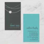 carte moderne funk élégant collier gris aqua bleu (Devant / Derrière)