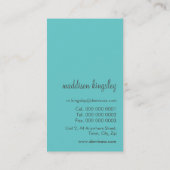 carte moderne funk élégant collier gris aqua bleu (Dos)