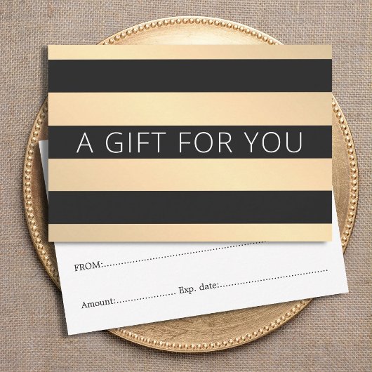 Carte Moderne Golden Black Stripes Beauté