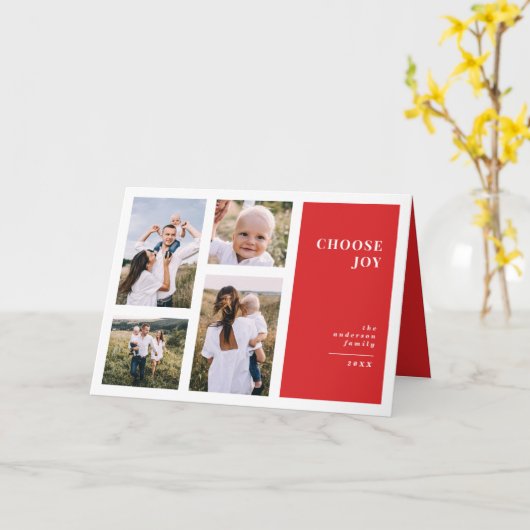 Carte Moderne, graphique minima noël multi photo (Fleur jaune)