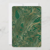 Carte Moderne Green Gold Foliage Plante Design botanique (Dos)