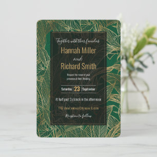Carte Moderne Green Gold Foliage Plante Design botanique