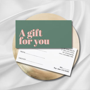 Carte Moderne Green Pastel Bold Holiday Salon