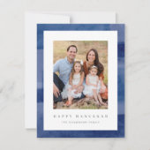 Carte moderne Hanoukka Watercolor Photo Holiday (Devant)