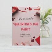 Carte moderne Heureuse Sainte-Valentin rouge (Debout devant)