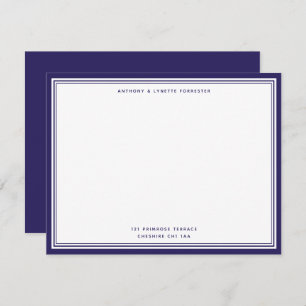 Carte moderne Indigo Blue Border Nom et adresse