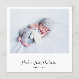 Carte moderne 'Instant Style Photo' annonce de nai
