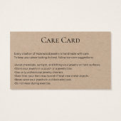 Carte moderne Kraft Photo Jewelry Care (Dos)