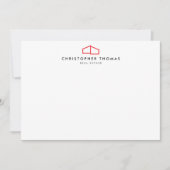 Carte moderne Logo Realtor Red/White Flat Note (Devant)