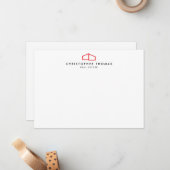 Carte moderne Logo Realtor Red/White Flat Note (Devant/Arrière en situation)