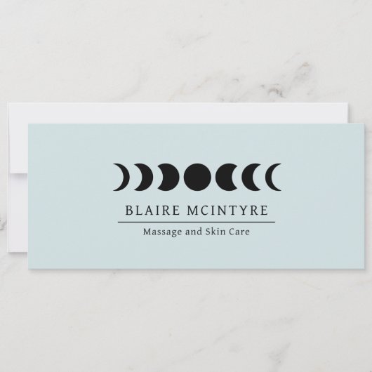 Carte Moderne Lune Bleue Phases Élégant certificat cadea (Devant)