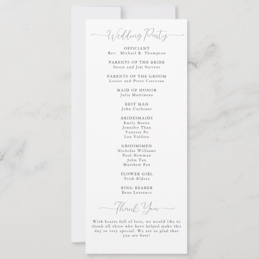 Carte Moderne Magnolia Chic Black White Wedding Programm (Dos)