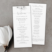 Carte Moderne Magnolia Chic Black White Wedding Programm