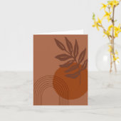 Carte Moderne Matisse Inspiré Abstrait Formes Terracotta (Fleur jaune)