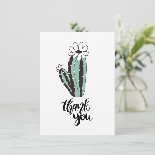 Carte moderne Merci Cactus Plat (Debout devant)