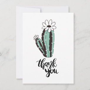 Carte moderne Merci Cactus Plat