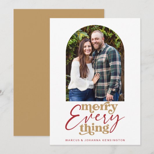 Carte Moderne Merry Everything Arch Photo de vacances (Devant / Derrière)