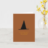 Carte Moderne minimal Joyeux Éffrayant Halloween sorcier (Fleur jaune)