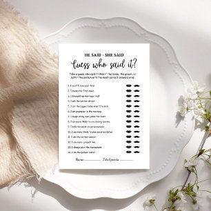 Carte Moderne minimalistdevine qui a dit Game card