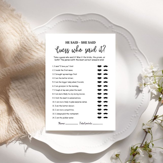 Carte Moderne minimalistdevine qui a dit Game card (Créateur téléchargé)