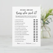 Carte Moderne minimalistdevine qui a dit Game card (Debout devant)