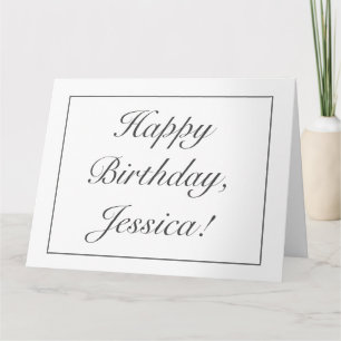 Carte Moderne minimaliste blanc Anniversaire Salutation 