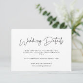 Carte moderne minimaliste de détails mariage (Debout devant)
