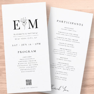 Carte Moderne minimaliste Élégant Chic Foliing Mariage