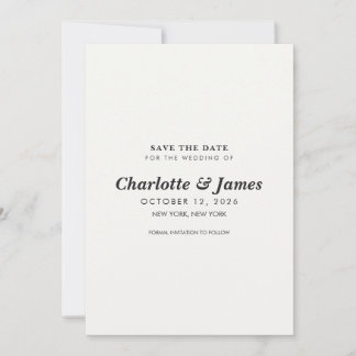 Carte Moderne Minimaliste Noir & Blanc enregistrer la da
