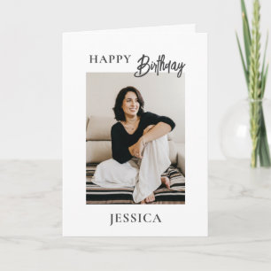 Carte Moderne Minimaliste Photo Joyeux Anniversaire