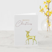 Carte Moderne minimaliste Reindeer Entreprise Noël (Fleur jaune)