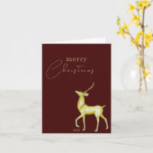Carte Moderne minimaliste Reindeer Entreprise Noël (Fleur jaune)