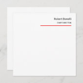 Carte moderne minimaliste rouge clair (Devant / Derrière)