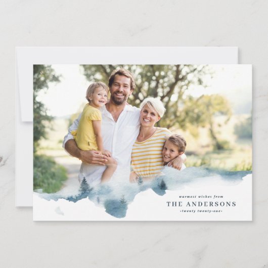 Carte Moderne minimum tout est calme Noël vacances photo (Devant)